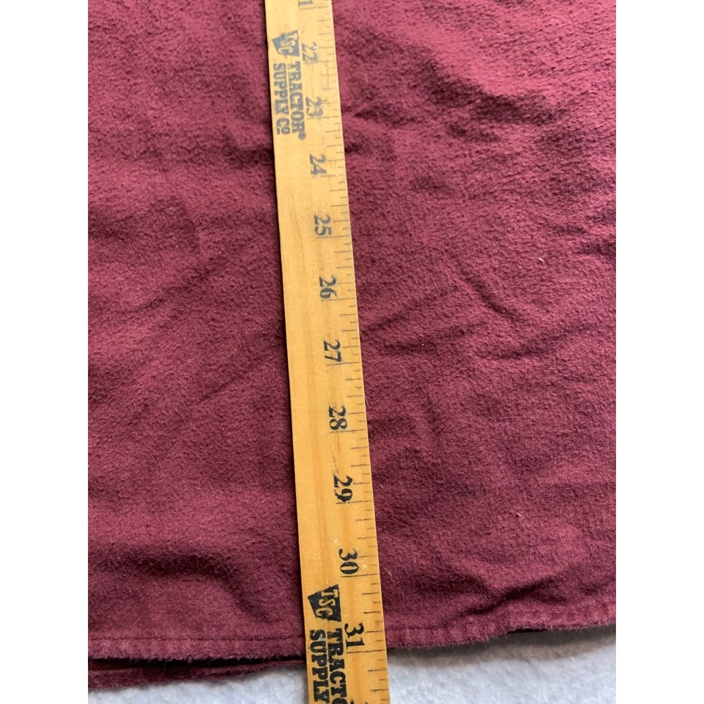L.L. Bean Traditional Fit Chamois Cloth Shirt Men's XL REG Burgundy Flannel‎ vTG - Picture 5 of 16